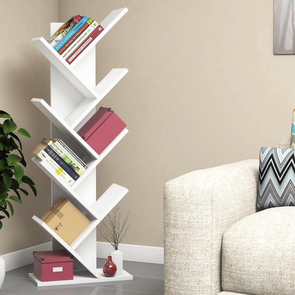 Bücherregal mit 8 Regalböden H128,5 cm - Weiß - Maisons Du Monde