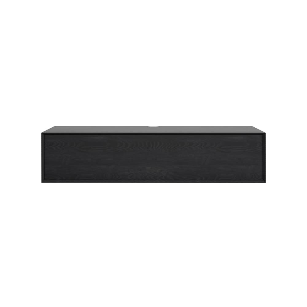 Meuble TV 1 porte 160x43x36 cm noir - STREMA
