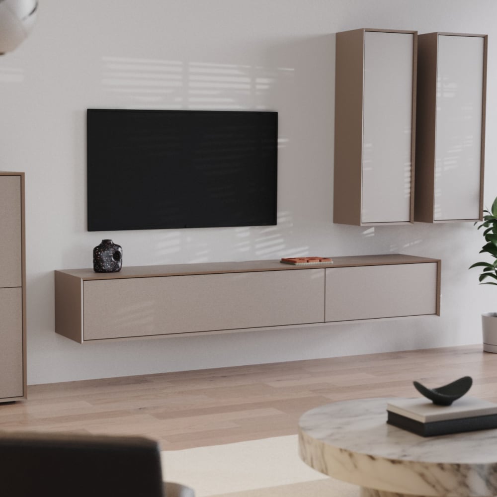 Meuble TV 2 abattants L240 cm - Beige - image 2