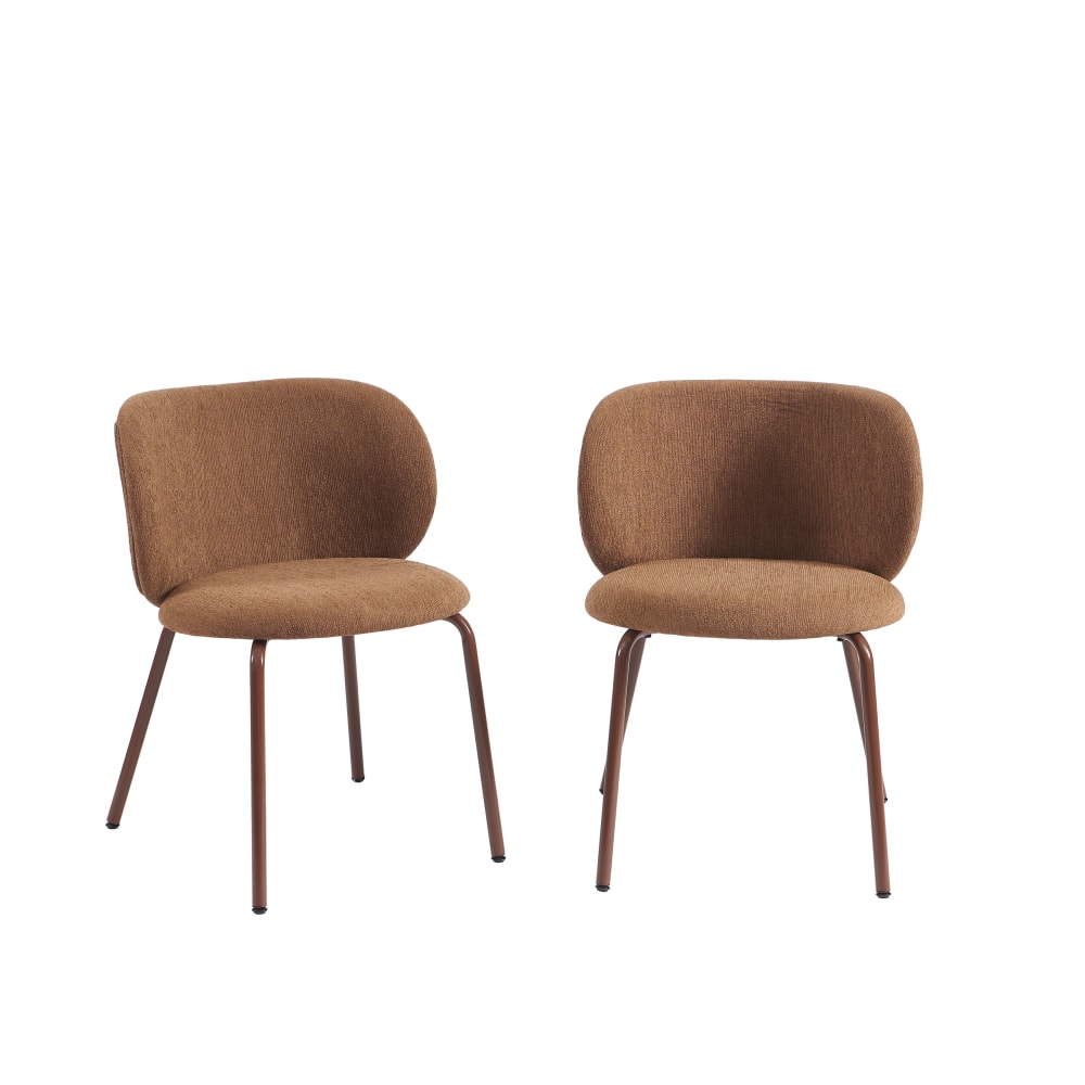 Lot de 2 chaises tissu - marron