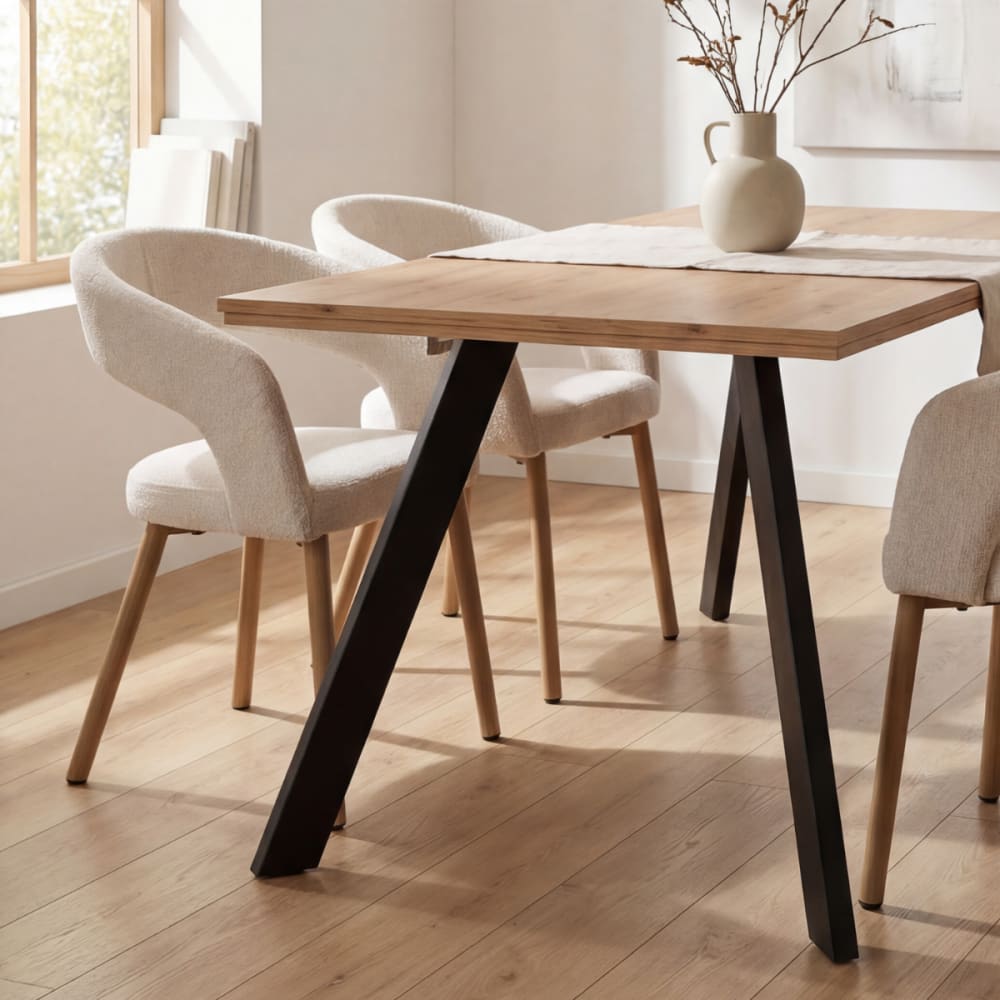 Lot de 2 chaises en tissu H60 cm - Blanc - image 2