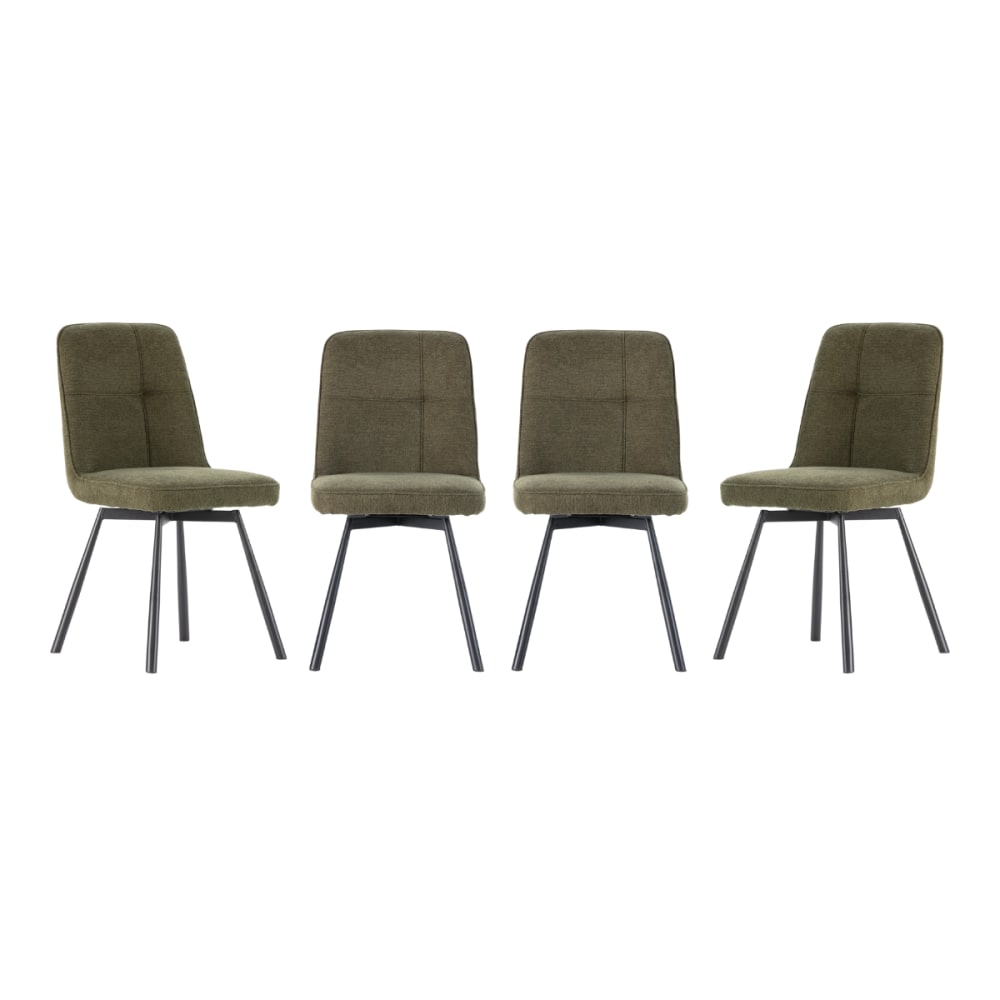 Lot de 4 chaises pivotantes en tissu H85,5 cm - Vert