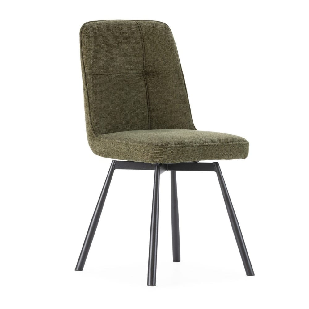 Lot de 4 chaises pivotantes en tissu H85,5 cm - Vert - image 3