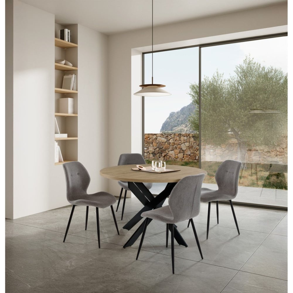 Klappbarer runder Tisch mit Metallbeinen D110 cm - - Maisons Du