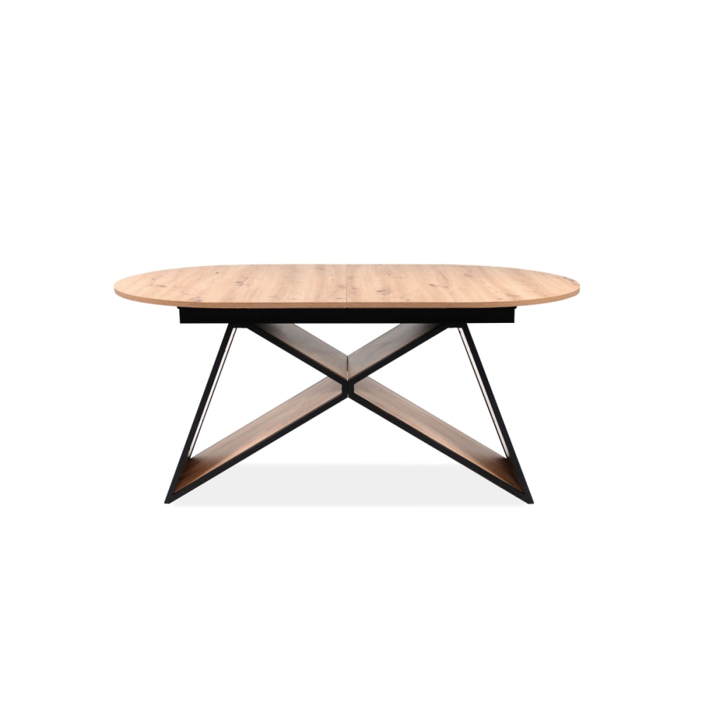 Calicosy Esstisch Ausziehbarer 160-200 cm Eichenoptik und schwarz Beige Spanplatte