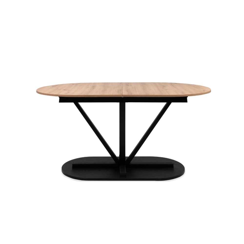 Calicosy Ausziehbarer Esstisch160-200 cm Eichenoptik und schwarz Beige Spanplatte