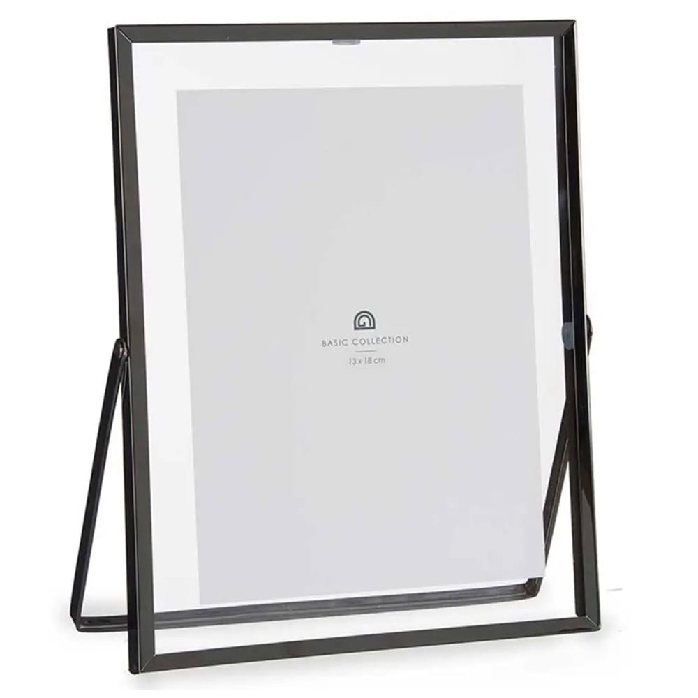 Cadre photo à poser en métal noir et verre 13x18cm