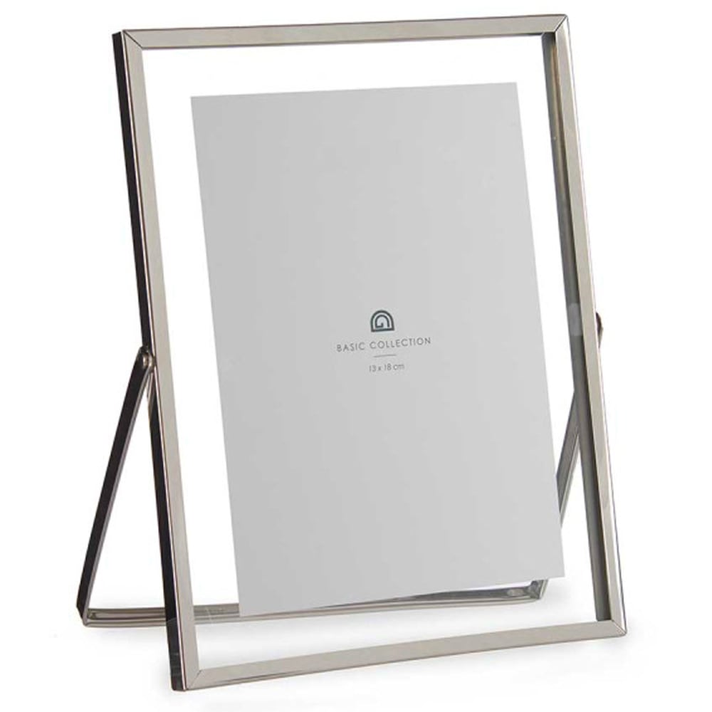 Cadre photo à poser en métal argenté et verre 13x18cm