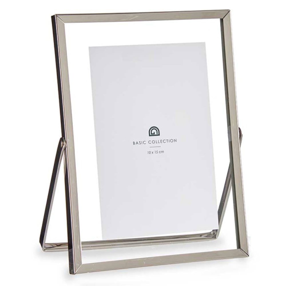 Cadre photo à poser en métal argenté et verre 10x15cm
