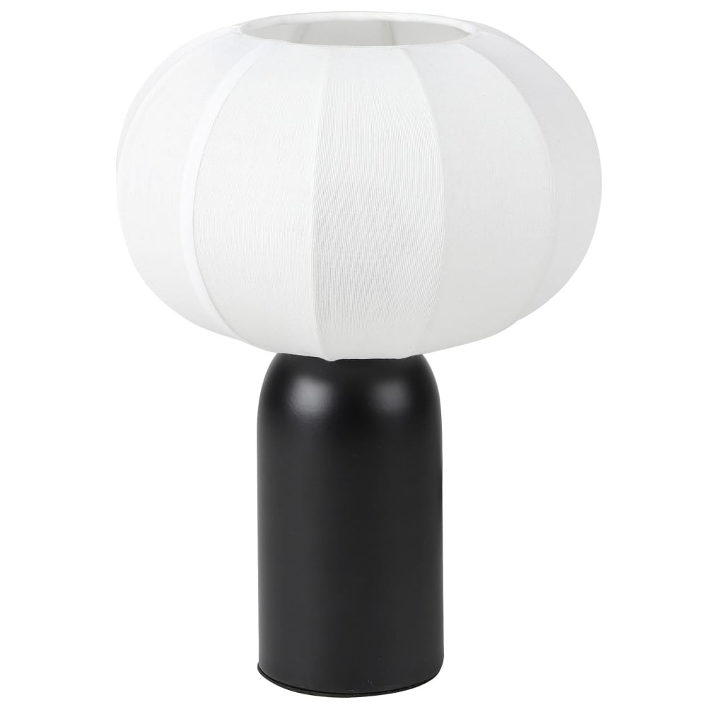 Lampe à poser en céramique noire et abat-jour nuage 22x22x28cm