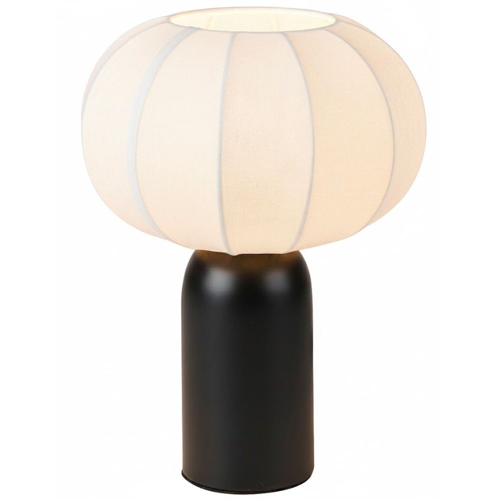 Lampe à poser en céramique noire et abat-jour nuage 22x22x28cm — vue 4