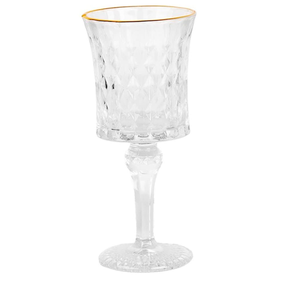 Verre à vin en verre transparent et liseré doré 200ml