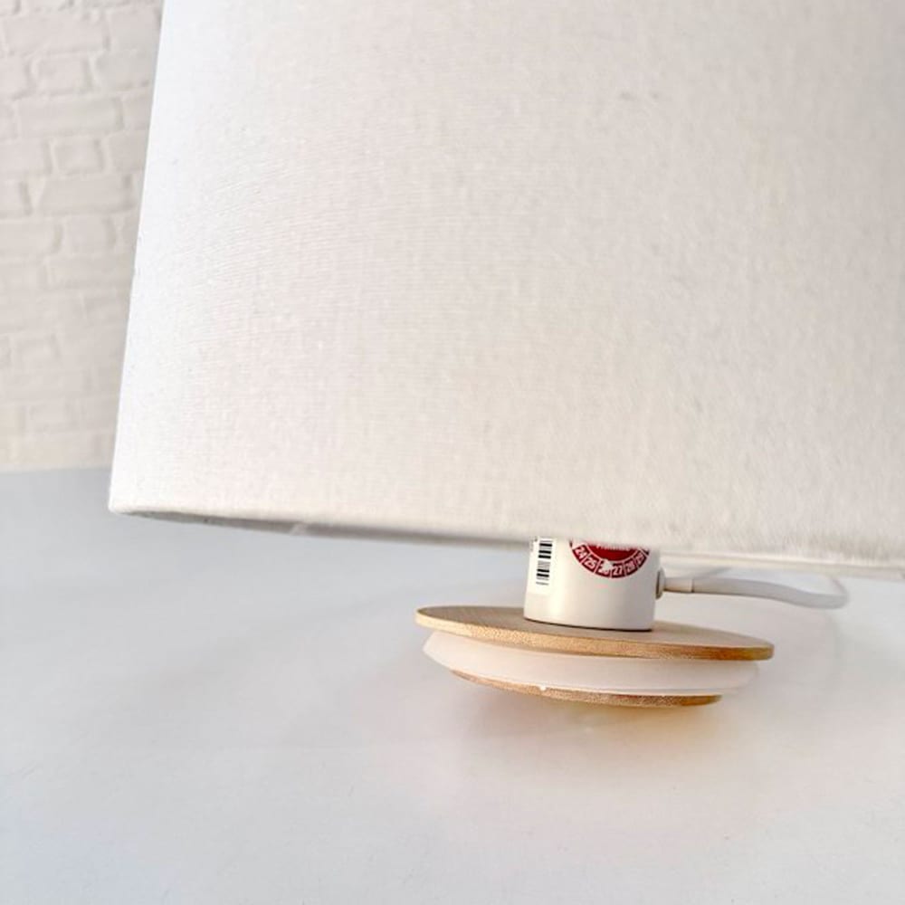 Lampe à poser vase verre transparent et abat-jour beige 30x30x51cm — vue 4