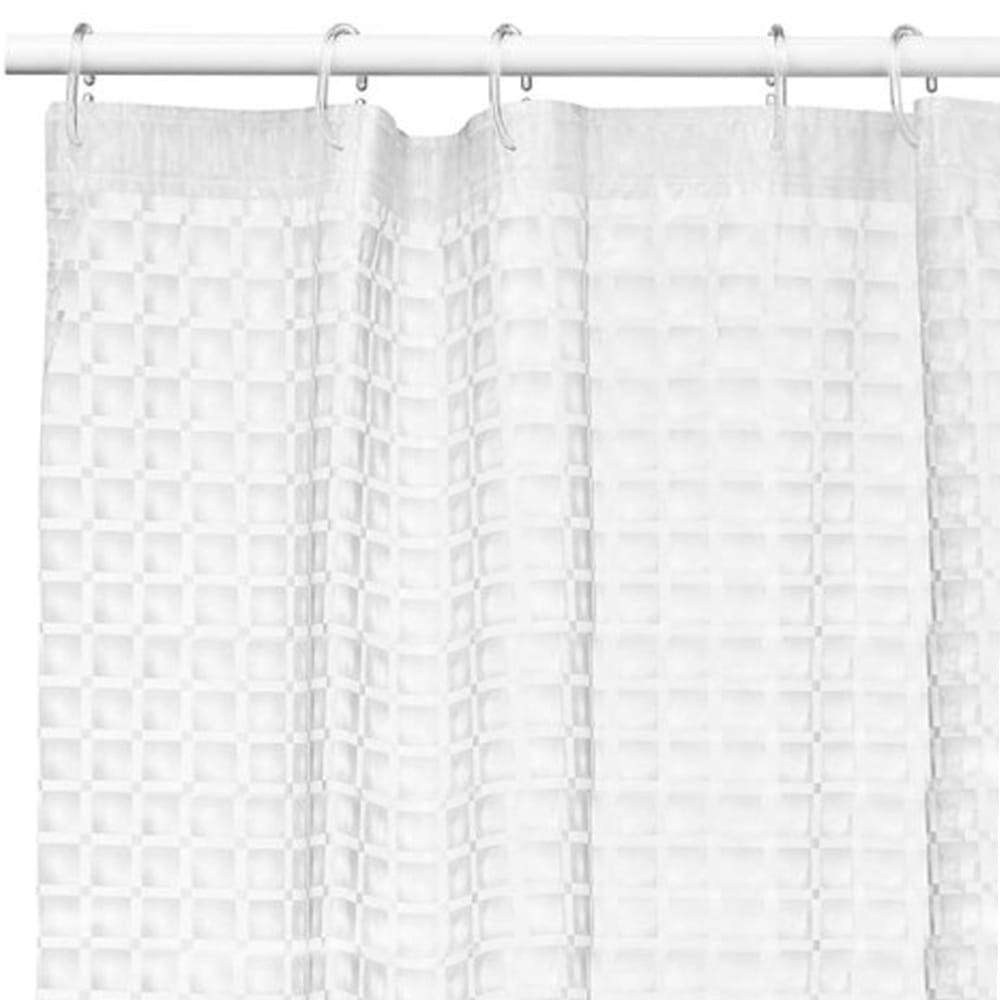 Rideau de douche plastique transparent à carreaux 180x180cm