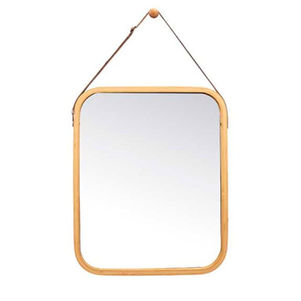 Miroir suspendu bambou + crochet mural 41x33cm — vue 3