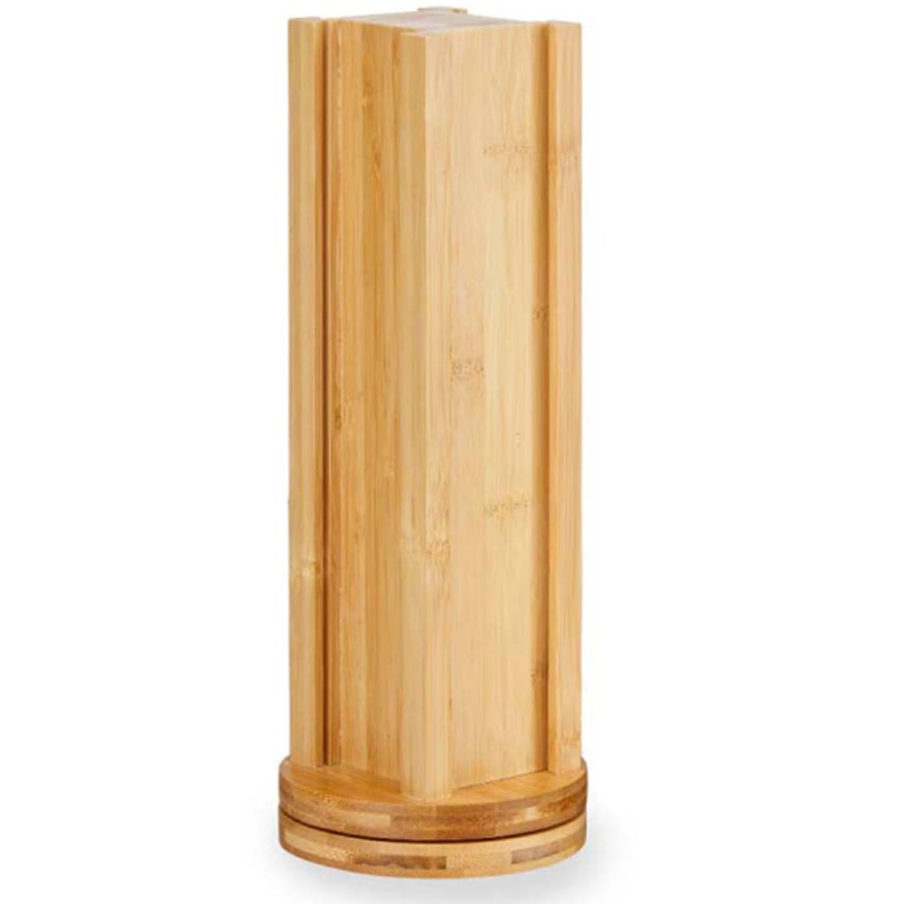 Porte capsules rotatif en bambou pour grandes capsules 11x11x30.5cm