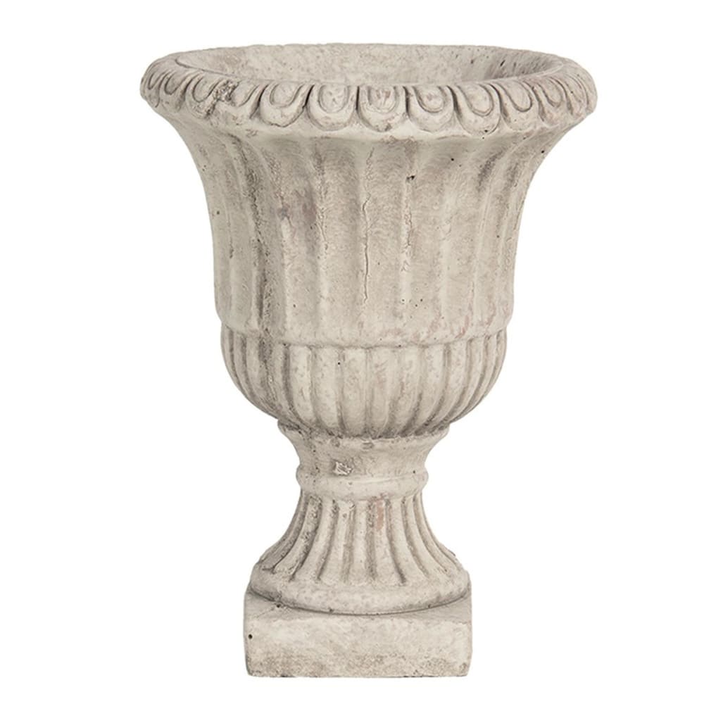 Pot plante vasque céramique gris 15x15x20cm