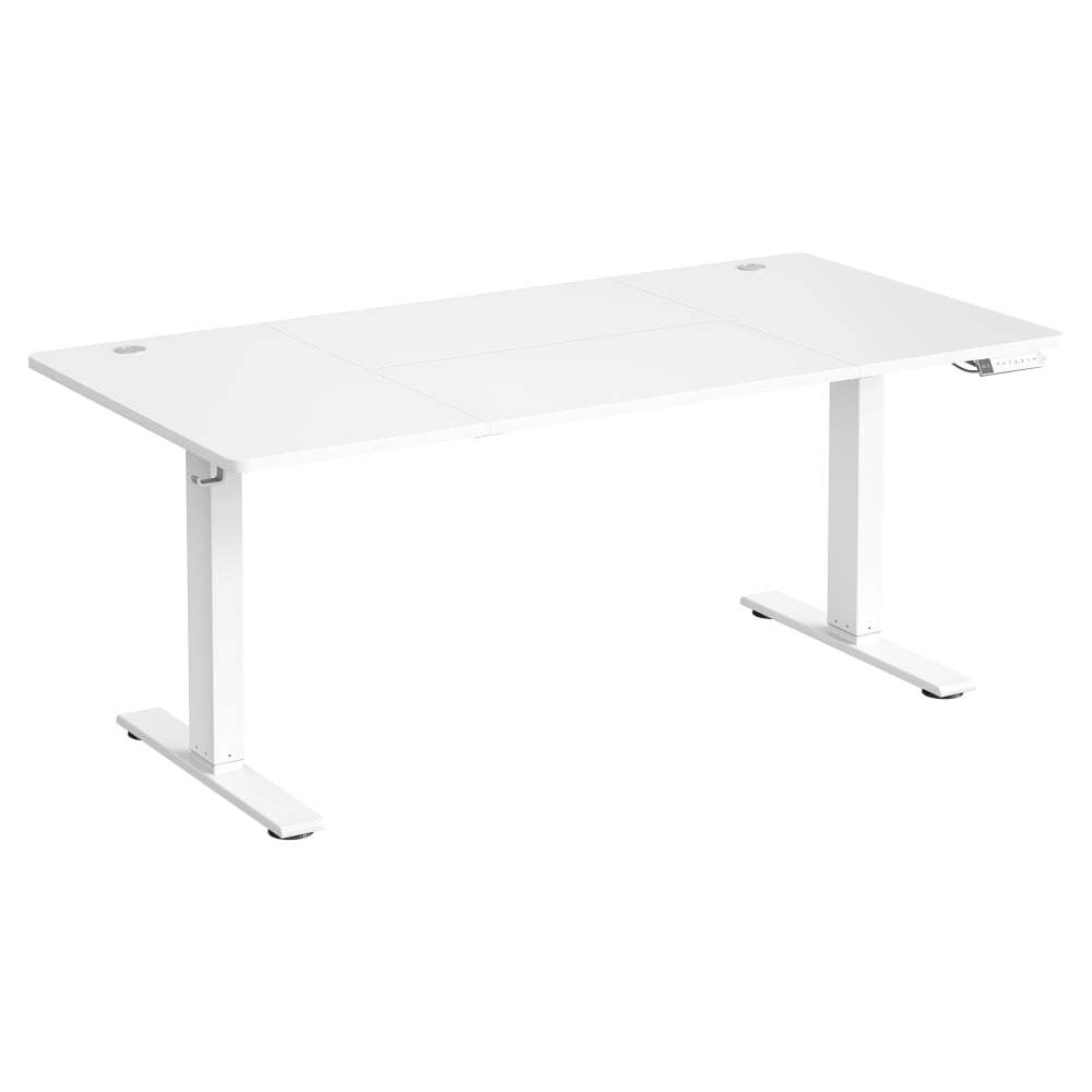 Bureau électrique réglable en hauteur panier 160 x 80 cm blanc