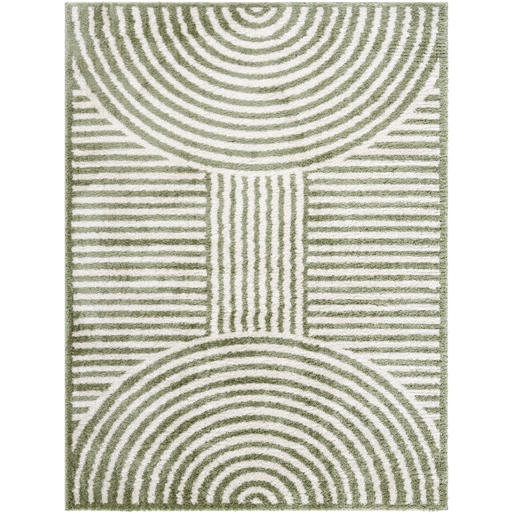 Tapis Shaggy Moderne Lavable en Machine Vert 160x213
