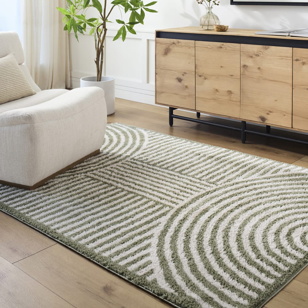 Tapis shaggy moderne lavable en machine vert 160x213 — vue 3