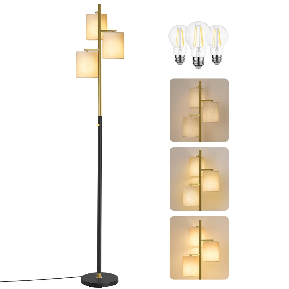 Lampadaire à luminosité réglable avec bouton rotatif 173 cm noir Lampadaire à luminosité réglable avec bouton rotatif 173 cm noir