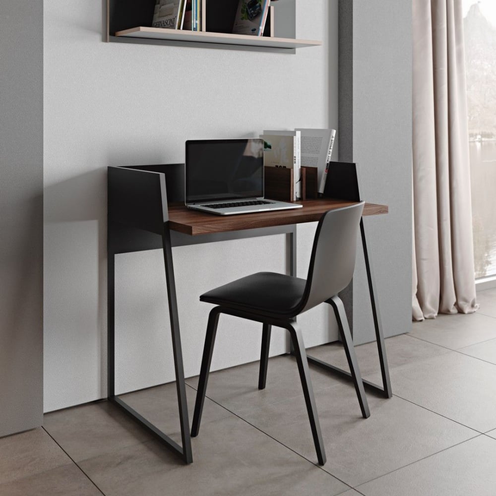 Bureau noyer et noir H88