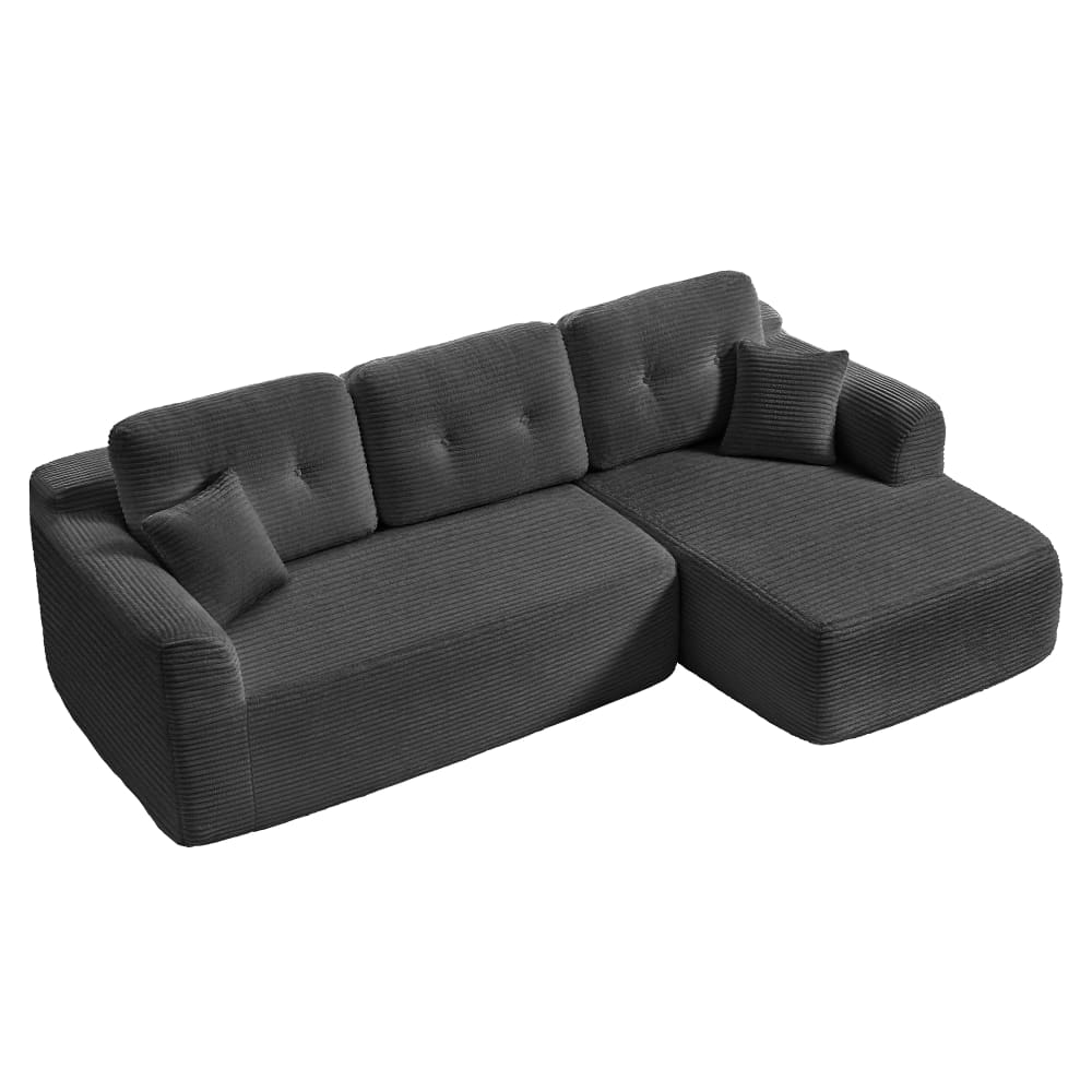 Canapé d'angle de salon ardoise 244 x 152 x 85.3 cm gris
