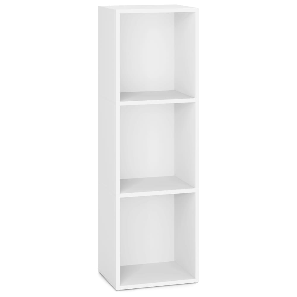 Bibliothèque étagère sur 3 niveaux avec compartiments ouverts blanc