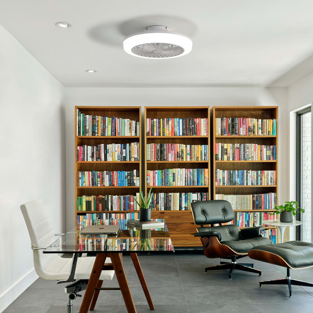 Plafonnier Ventilateur LED avec Télécommande, Lumière 3 Températures — vue 3