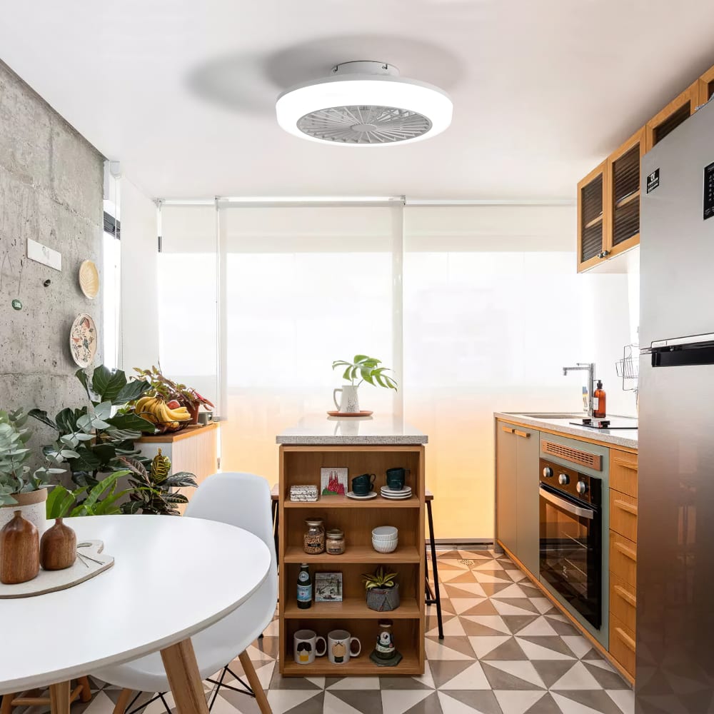 Plafonnier Ventilateur LED avec Télécommande, Lumière 3 Températures — vue 4