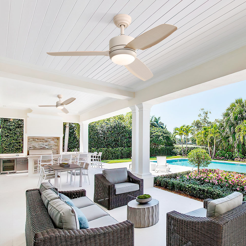 Ventilateur de plafond 46'' avec LED dimmable et moteur DC réversible