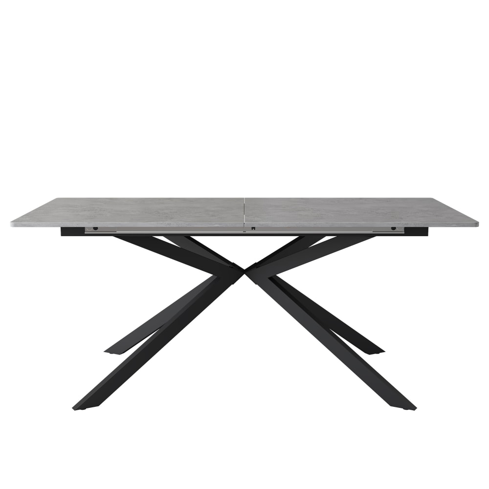 Table à manger extensible rectangulaire 150–180 cm effet béton gris