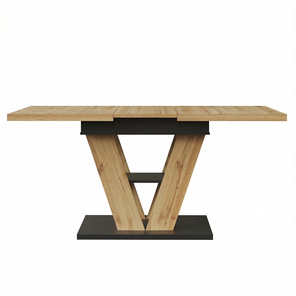Table à manger extensible 110–140 cm finition bois