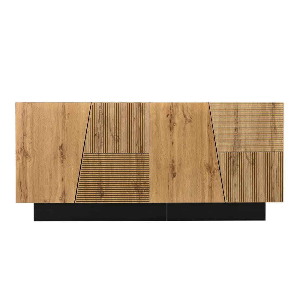 Modernes Sideboard mit Stauraum, schwarz und Holz - Maisons Du