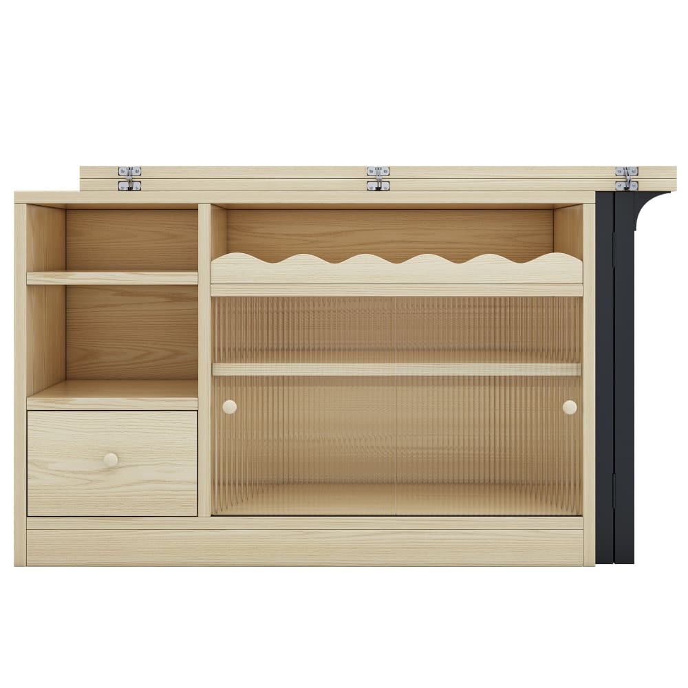 Aparador de almacenaje con mesa extensible y puertas correderas