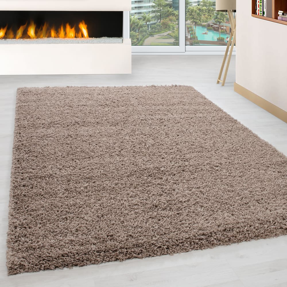 Tapis intérieur à poils longs beige-240x340 — vue 3