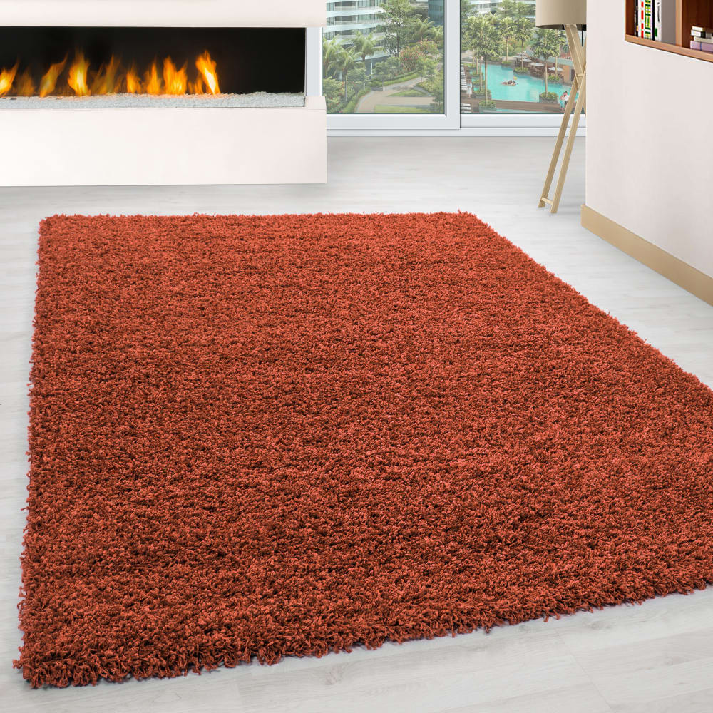 Tapis intérieur à poils longs terracotta-60x110 — vue 3