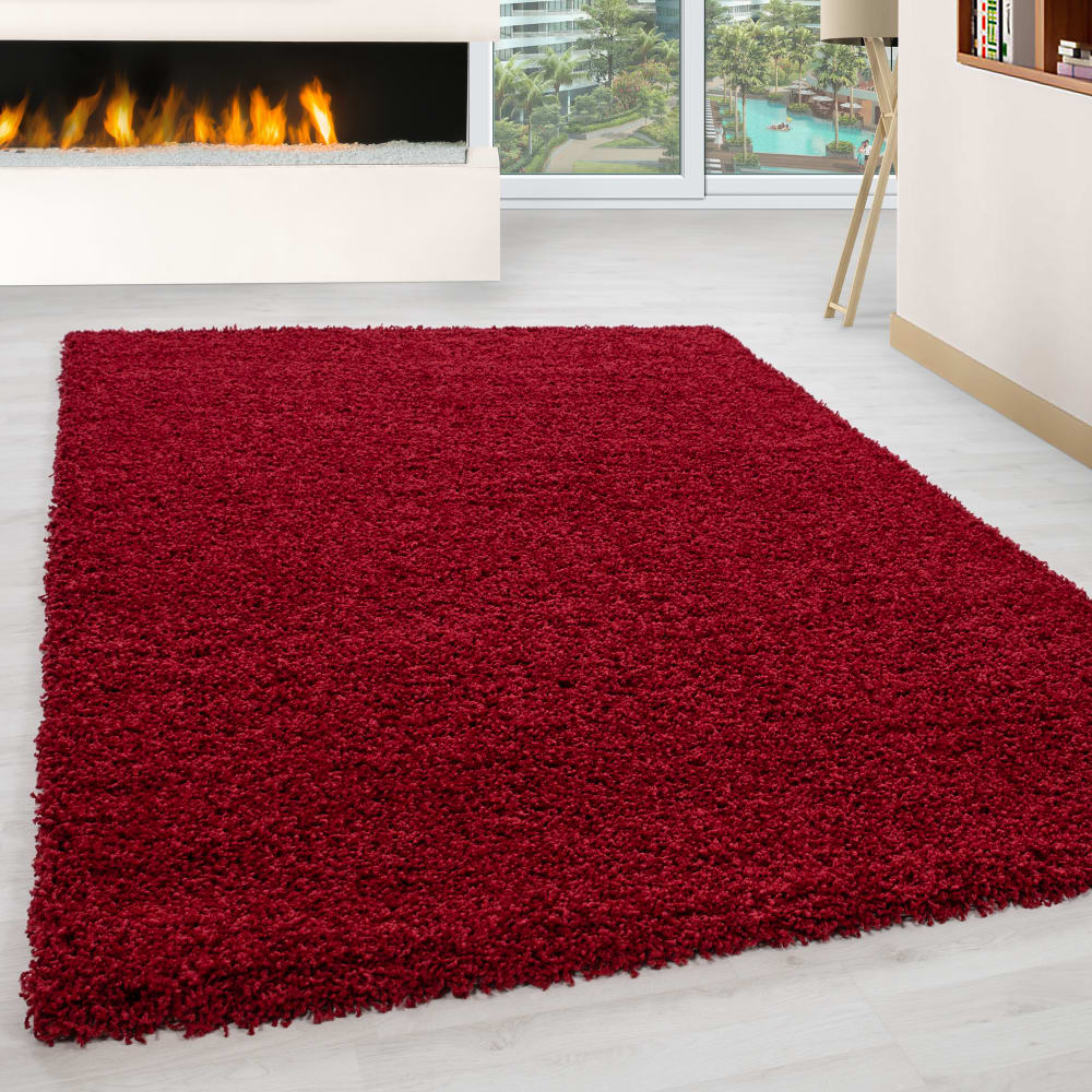 Tapis intérieur à poils longs rouge-60x110 — vue 3