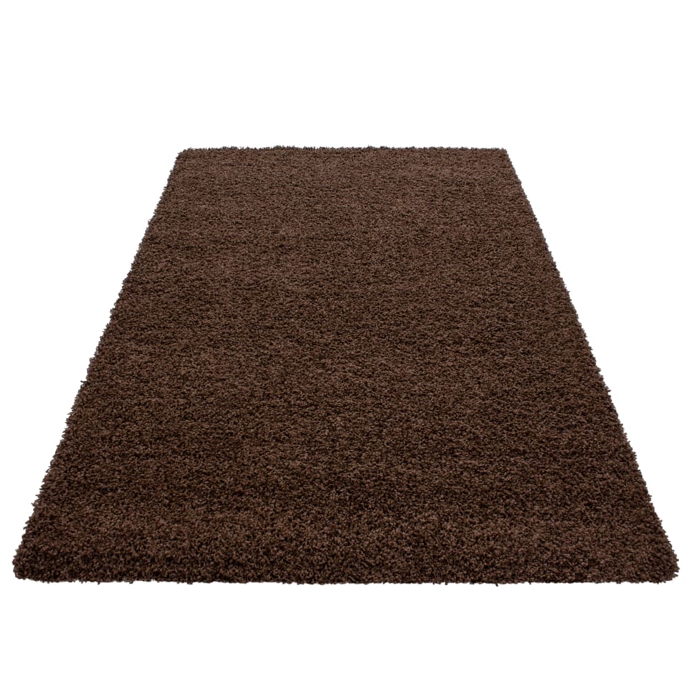 Tapis intérieur à poils longs marron-60x110