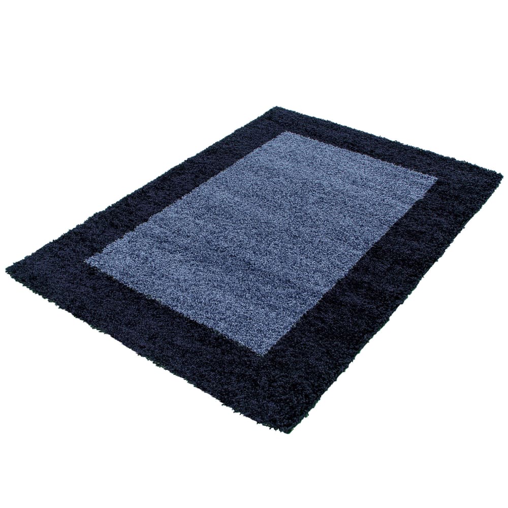 Tapis de salon shaggy bicolore  Bleu marine-160x230