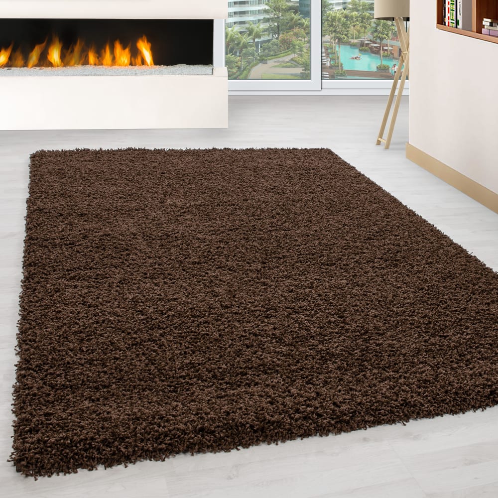 Tapis intérieur à poils longs marron-300x400 — vue 3