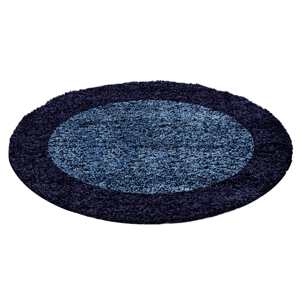 Tapis de salon shaggy bicolore  Bleu marine-120x120