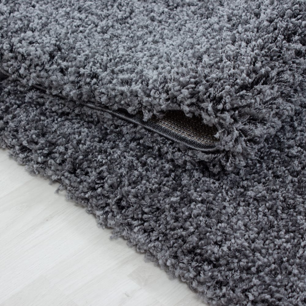 Tapis intérieur à poils longs gris-160x160 — vue 4