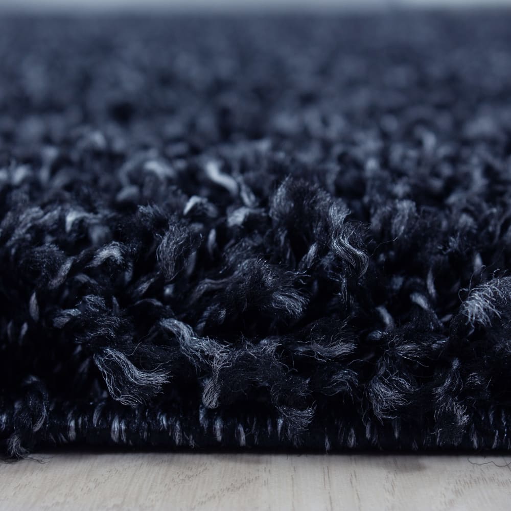Tapis intérieur à poils longs bleu marine-80x80 — vue 3