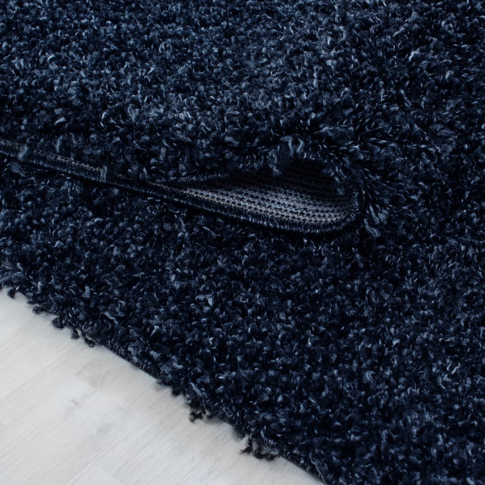 Tapis intérieur à poils longs bleu marine-80x80 — vue 4