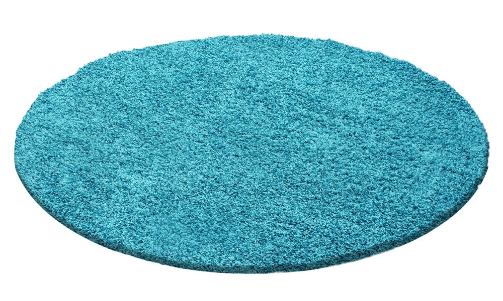 Tapis intérieur à poils longs turquoise-120x120