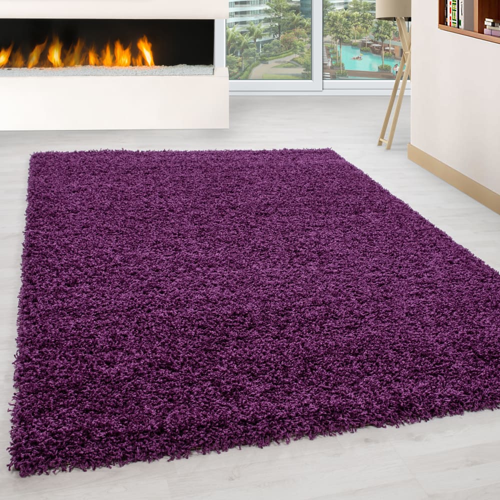 Tapis intérieur à poils longs lila-200x290 — vue 3