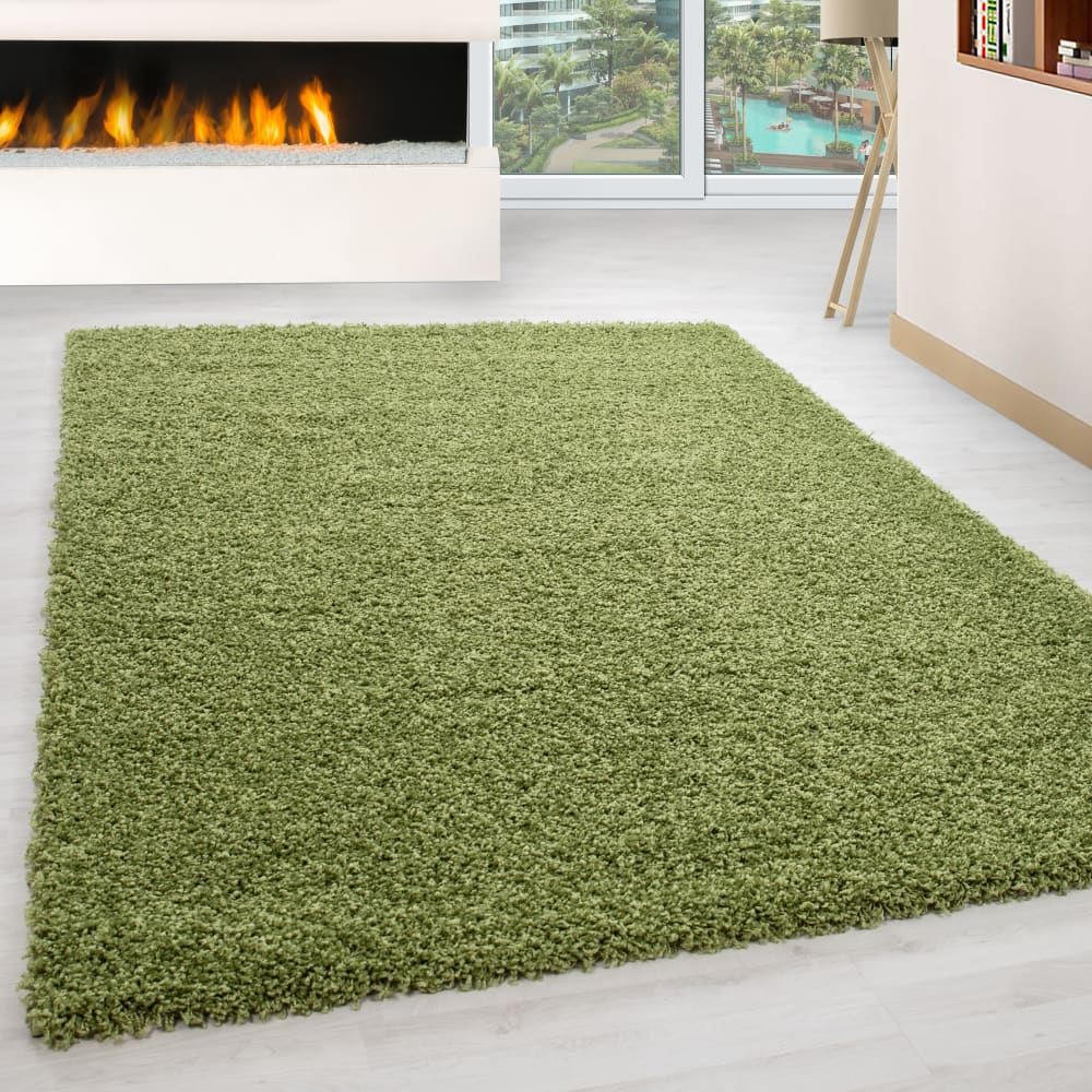 Tapis intérieur à poils longs vert-140x200 — vue 3