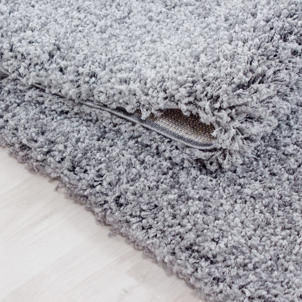 Tapis intérieur à poils longs gris clair-80x80 — vue 4