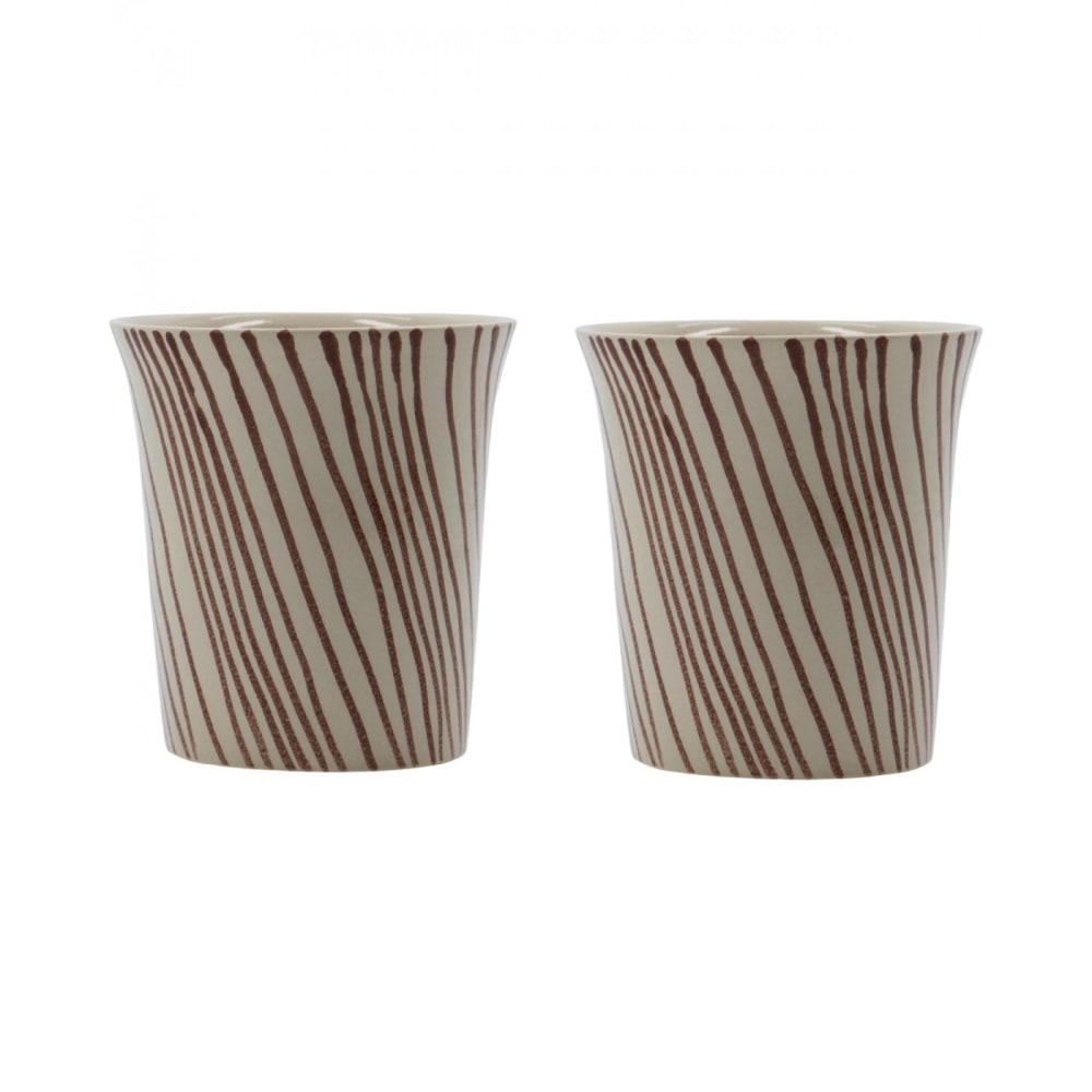 Lot de 2 tasses en grès marron Lot de 2 tasses en grès marron